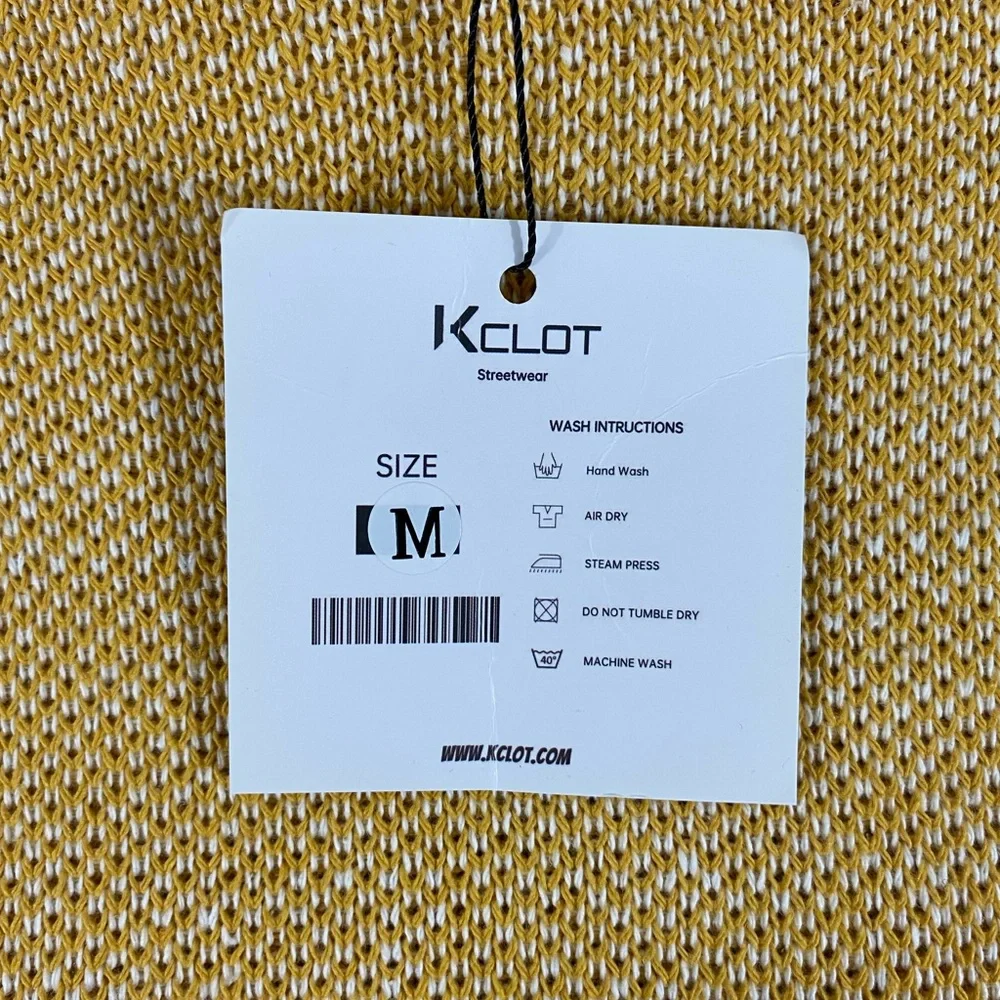 AELFRIC EDEN Unisex Varsity Letterman Sweater Cardigan Patchwork Yellow Gold M - Picture 12 of 12